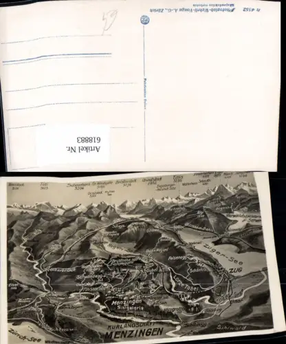 618883,Lagekarte Menzingen u. Zuger See Gipfelkarte