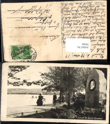 78586,Zürich Dr. Bürkli Denkmal Kt Zürich