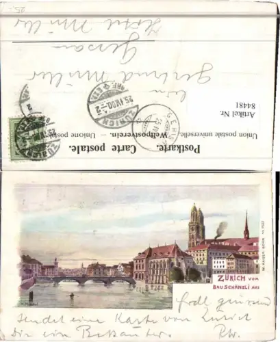 84481,Litho Zürich Bauschänzli K. Mossdorf 1900