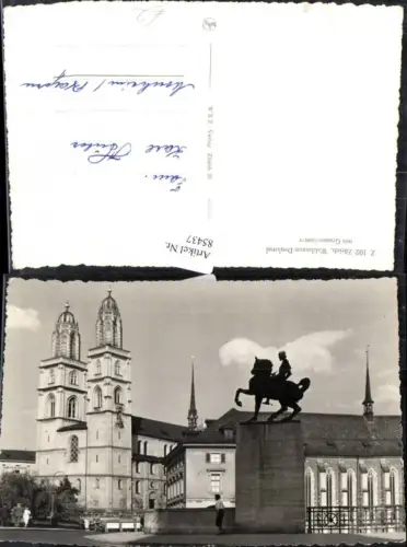 85437, Zürich Waldmann Denkmal mit Grossmünster