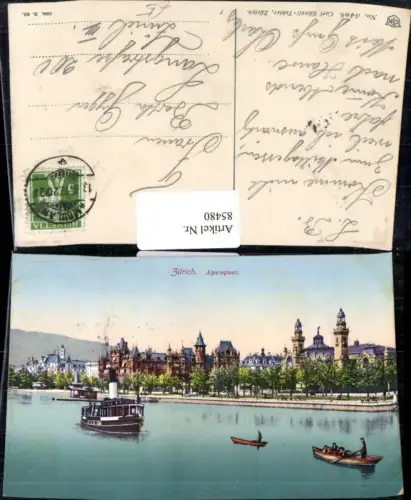 85480, Zürich Alpenquai Schiff Ruderboot