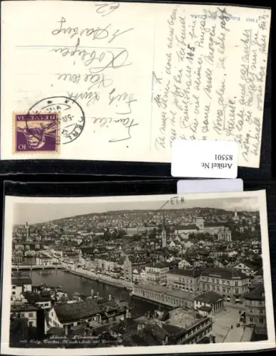 85501, Zürich Limmatquai mit Eidg. Techn. Hochschule und Universität