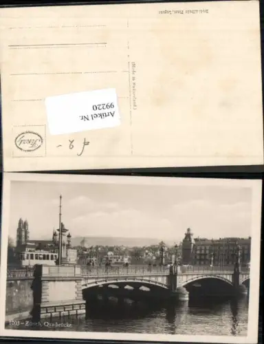 99220,Zürich Quaibrücke Brücke 1920