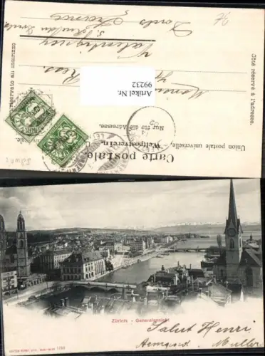 99232,Zürich Generalansicht 1902