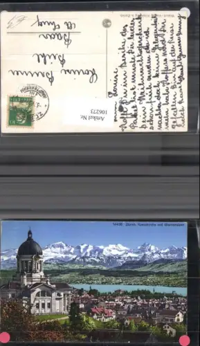 106273,Zürich Kreuzkirche u. Glarneralpen 1929