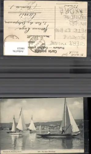 106325,Zürich Auf dem Zürichsee Segelboote 1908