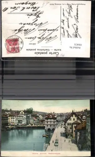 106431,Zürich Rathausquai Strassenbahn 1910