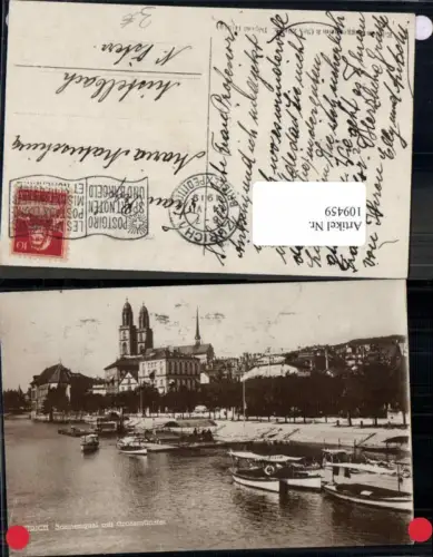 109459,Zürich Sonnenquai m. Hafen Schiffe Boote