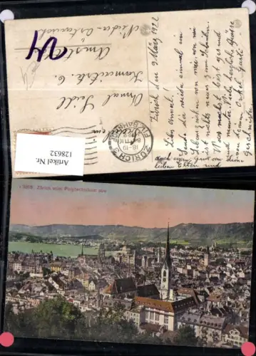 128632,Zürich v. Polytechnikum aus Ansicht 1922 Kt. Zürich