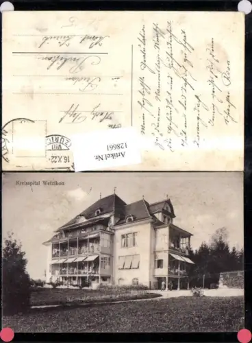 128661,Kreisspital Wetzikon Ansicht 1922 Kt. Zürich