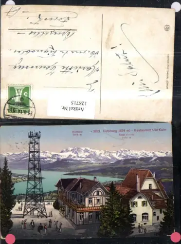 128715,Uetliberg Restaurant Uto-Kulm Ansicht m. Aussichtsturm 1914 Kt. Zürich
