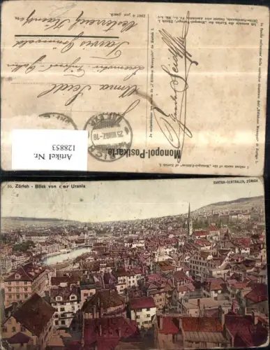 128853,Zürich Blick v. d. Urania 1907 Kt. Zürich