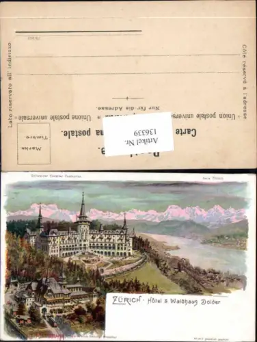 136339,Tolle Litho Zürich Hotel Waldhaus Dolder C. Steinmann signiert Schweizer Künstler Postkarte 2119