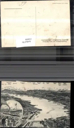 154450,Dampfschifffahrt a. d. Zürichsee Lagekarte Dampfer Helvetia Kt Zürich