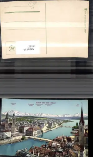 154477,Zürich u. d. Alpen Gipfelkarte pub Carl Künzli Tobler 5822