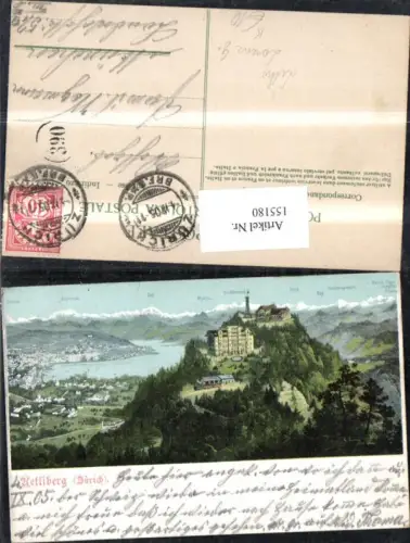 155180,Litho Uetliberg Zürich Gipfelkarte 1905 sign G. Lorenz