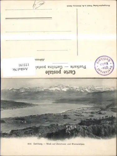 155191,Uetliberg Blick a. Zürichsee u. Glarneralpen Kt Zürich