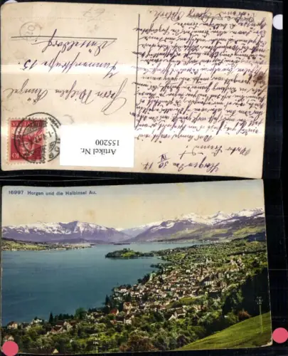 155200,Horgen u. d. Halbinsel Au Zürichsee 1917 Kt Zürich