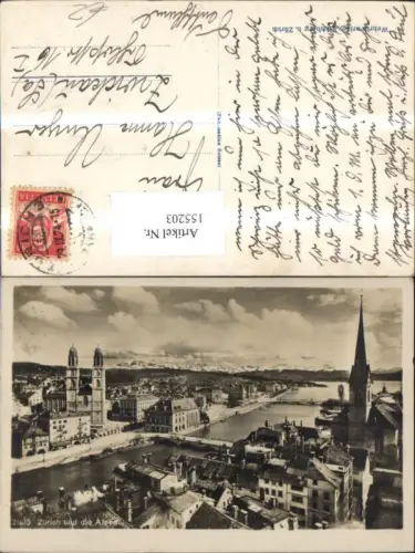 155203,Zürich u. d. Alpen 1924