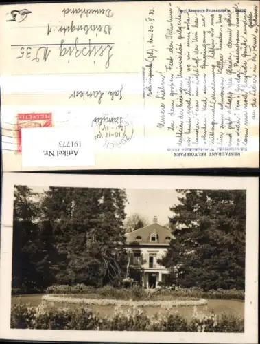 191773,Zürich Restaurant Belvoirpark Schweizerische Wirtefachschule