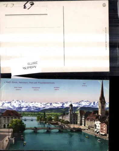 200770,Zürich Helmhaus Post u. Fraumünsterkirche