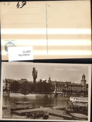 200775,Zürich Bauschänzli Boote Hauptpost