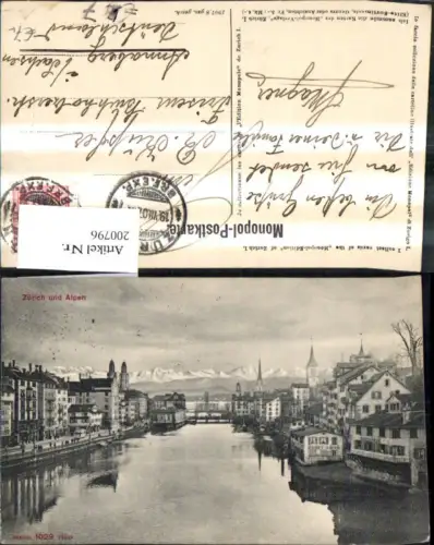 200796,Zürich u. d. Alpen