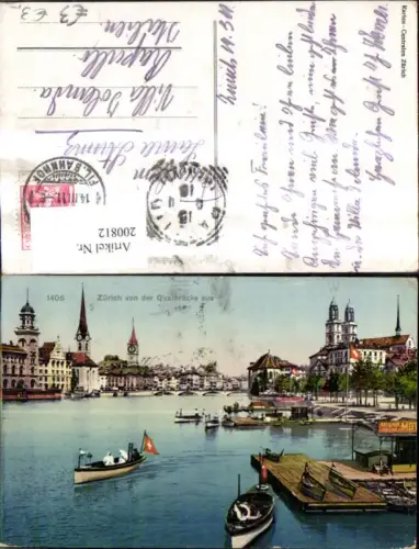 200812,Zürich v. d. Quaibrücke aus Boote