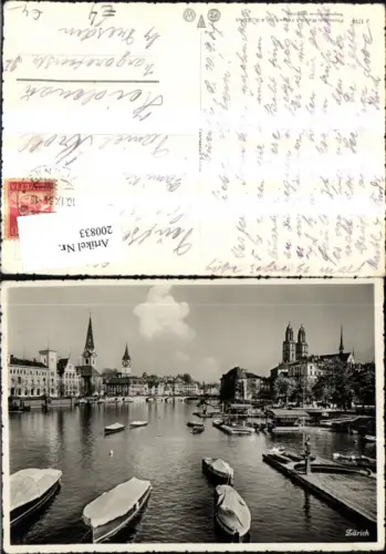 200833,Zürich Ansicht m. Ruderboote Boote