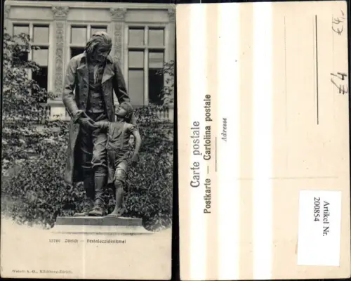 200854,Zürich Pestalozzidenkmal Statue Denkmal