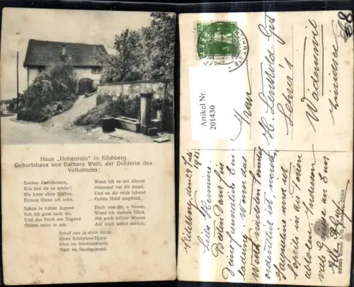 201430,Kilchberg Haus Hohenrain Geburtshaus Barbara Welti Liedtext Kt Zürich