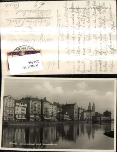 201466,Zürich Limmatquai u. Grossmünster