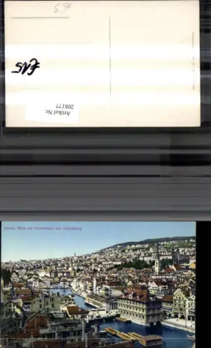 208177,Zürich Blick a. Limmatquai u. Zürichberg