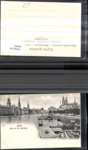 208923,Zürich Blick v. d. Quaibrücke Anlegestelle Boote