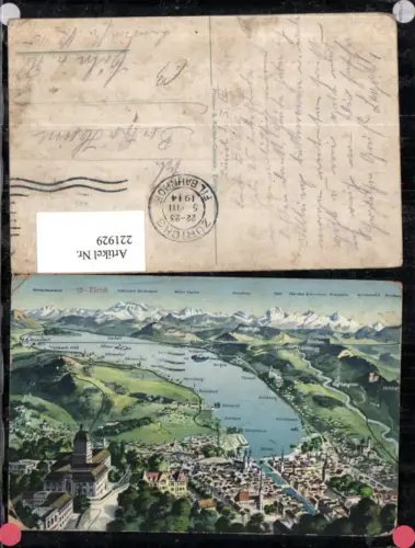221929,Zürich aus d. Vogelschau Totale m. Alpen Männedorf Küsnacht