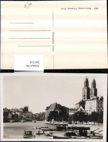 241518,Zürich Sonnenquai Boote Kirche