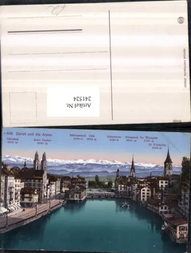 241524,Zürich Teilansicht und d. Alpen Tödi Glärnisch Scheerhorn