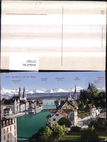 277563,Zürich Teilansicht und d. Alpen Bergkulisse