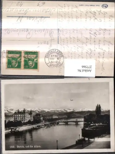 277566,Zürich Teilansicht Brücke und d. Alpen Bergkulisse