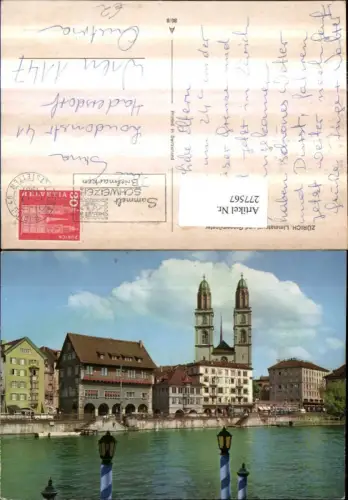 277567,Zürich Limmatquai u. Großmünster Kirche