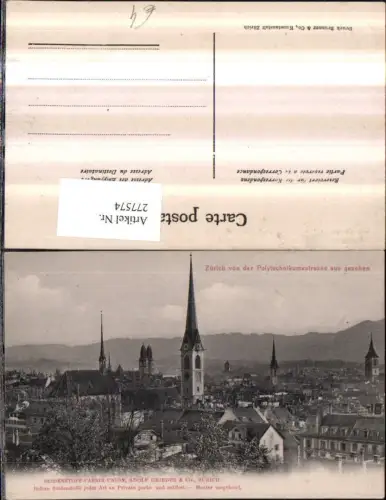 277574,Zürich Totale von d. Polytechnikumsstraße Kirche