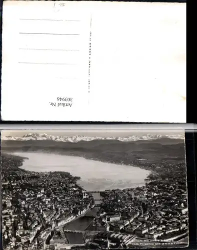 303946,Zürich Totale m. See Bergkulisse Fliegeraufnahme