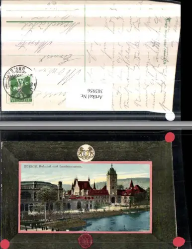 303956,Zürich Bahnhof u. Landesmuseum Turm Tor Passepartout pub Carl Künzli 4534