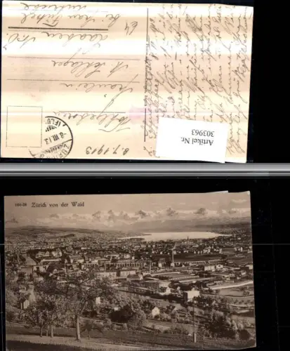 303963,Zürich Totale von der Waid Bergkulisse