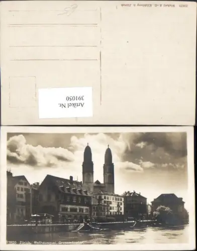 391050,Zürich Rathausquai Grossmünster Kirche