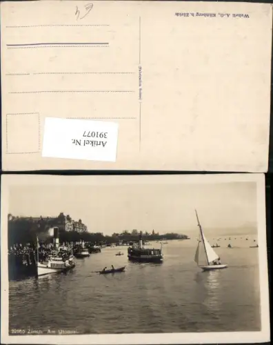 391077,Zürich Am Utoquai Dampfer Schiffe Segelboot