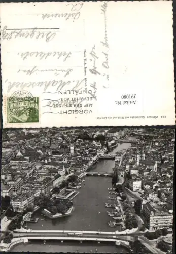 391080,Zürich Teilansicht Quaibrücke Brücke m. Blick auf die Limmat