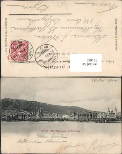 391082,Zürich Teilansicht Alpenquai m. Uetliberg