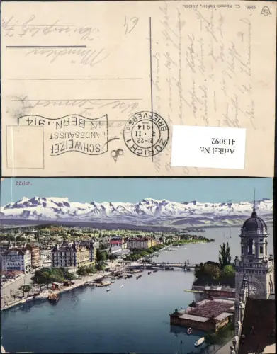 413092,Zürich Teilansicht Bergkulisse