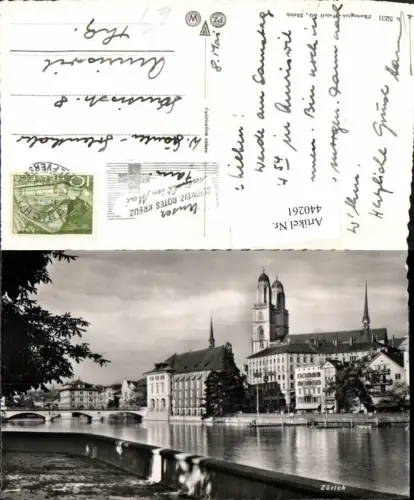 440261,Zürich Teilansicht Kirche Brücke